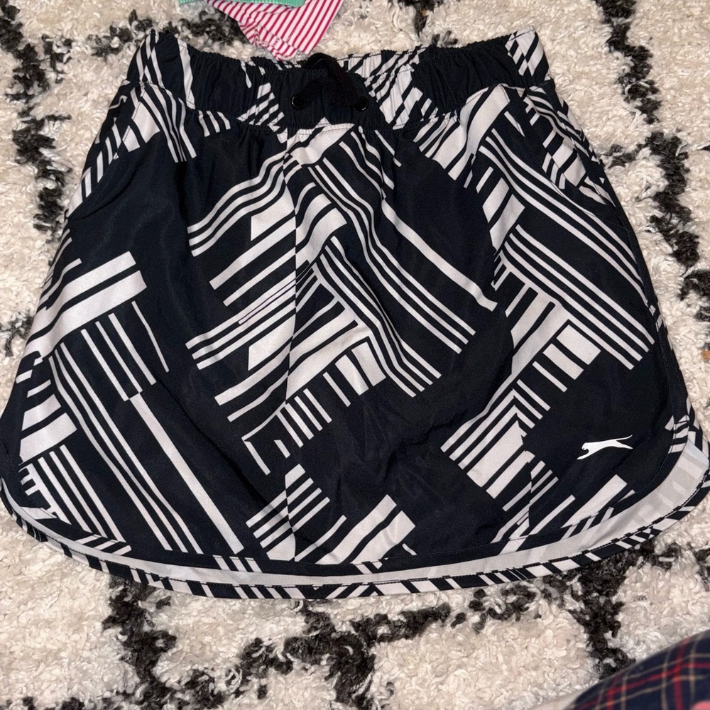 Black and White Patterned Golf Skort